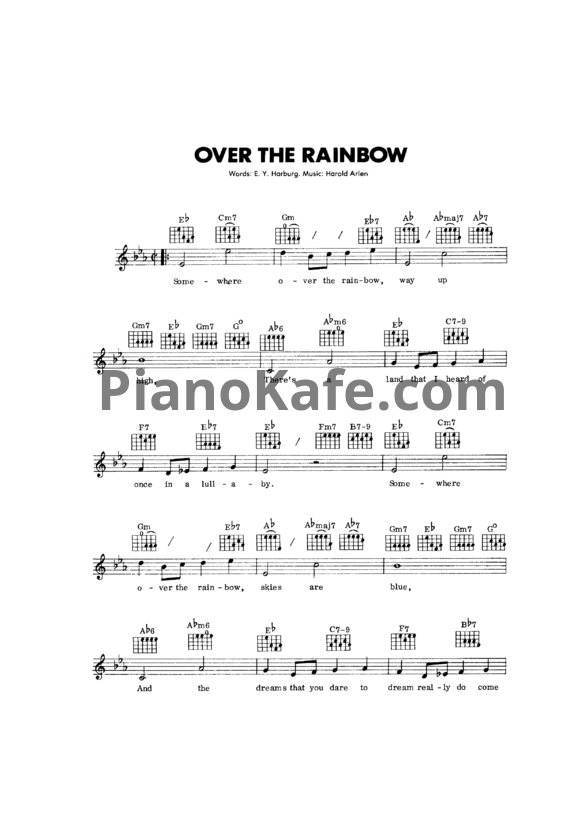 Ноты Michael Jackson - Over the rainbow - PianoKafe.com