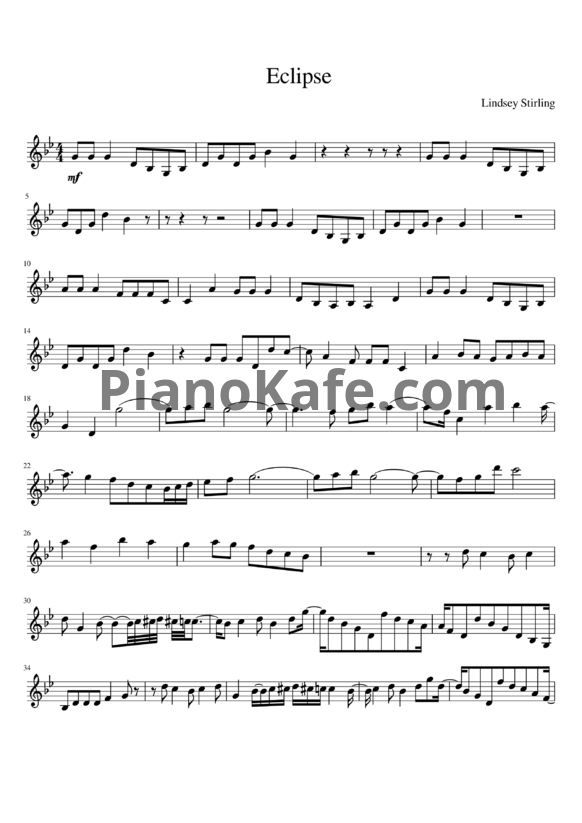 Ноты Lindsey Stirling - Eclipse - PianoKafe.com