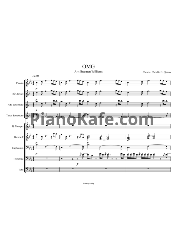 Ноты Camila Cabello feat. Quavo - OMG (Партитура) - PianoKafe.com