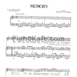 НОТЫ Andrew Lloyd Webber - Memory - Ноты Для Фортепиано, Гитары.