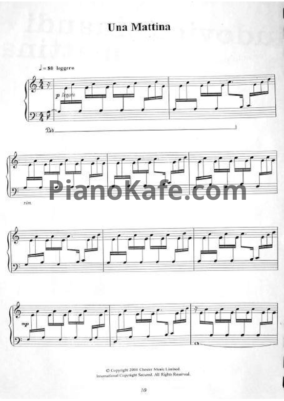 Ноты Ludovico Einaudi - Una Mattina (Книга нот) - PianoKafe.com