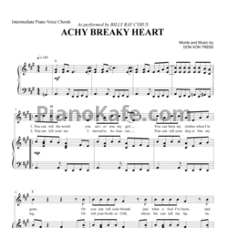 Noty Billy Ray Cyrus Achy Breaky Heart Noty Dlya Fortepiano Gitary Golosa Pianokafe