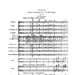 Noty P Chajkovskij Koncert Dlya Fortepiano Orkestrom 1 Op 23 Partitura Noty Dlya Orkestra Pianokafe