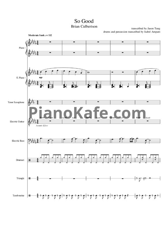 Ноты Brian Culbertson - So good (Партитура) - PianoKafe.com