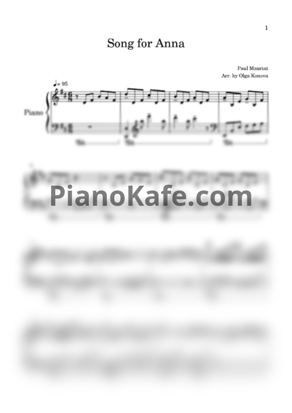 Ноты Paul Mauriat - Song for Anna (Переложение для фортепиано) - PianoKafe.com