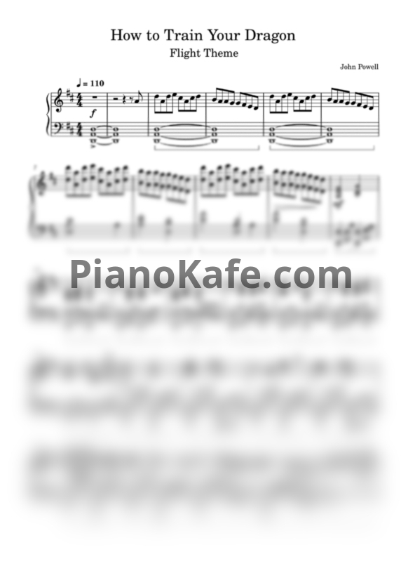Ноты John Powell - How to train your dragon (Flight theme) - PianoKafe.com