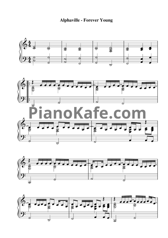 Ноты Alphaville - Forever young - PianoKafe.com