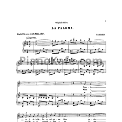 Noty Sebastyan De Irade Habanera Golubka La Paloma Noty Dlya Fortepiano I Golosa Pianokafe
