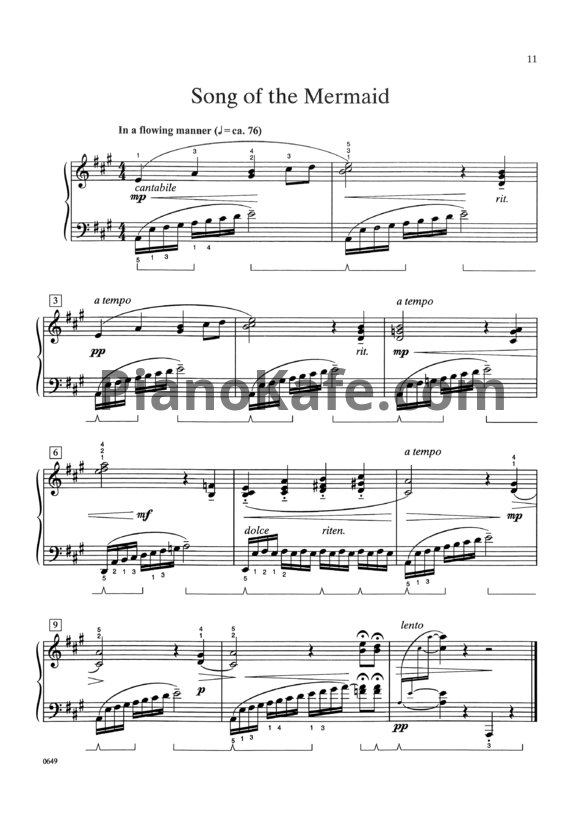 Ноты William Gillock - Song of the mermaid - PianoKafe.com