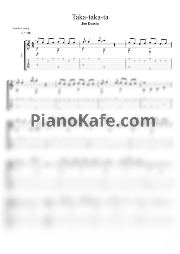 Ноты Joe Dassin - Taka takata (La femme du Toréro) - PianoKafe.com