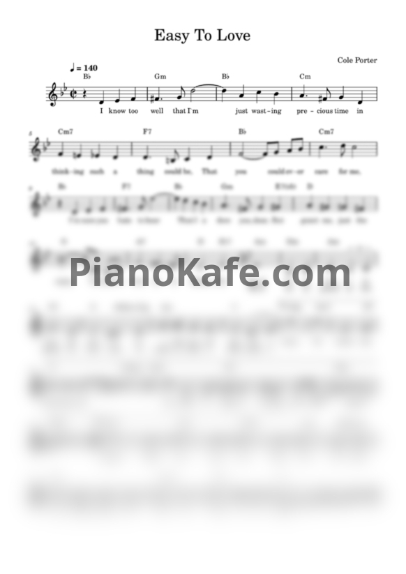 Ноты Cole Porter - Easy to love - PianoKafe.com