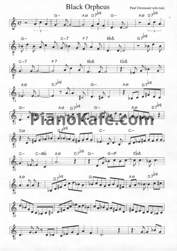 Ноты Paul Desmond - Black orpheus - PianoKafe.com