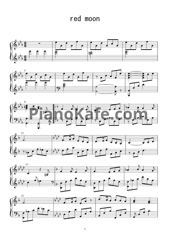 Ноты Kalafina - Red Moon - PianoKafe.com