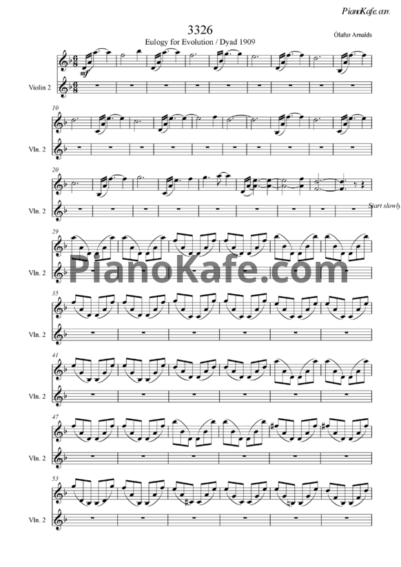 Ноты Olafur Arnalds - 3326 - PianoKafe.com