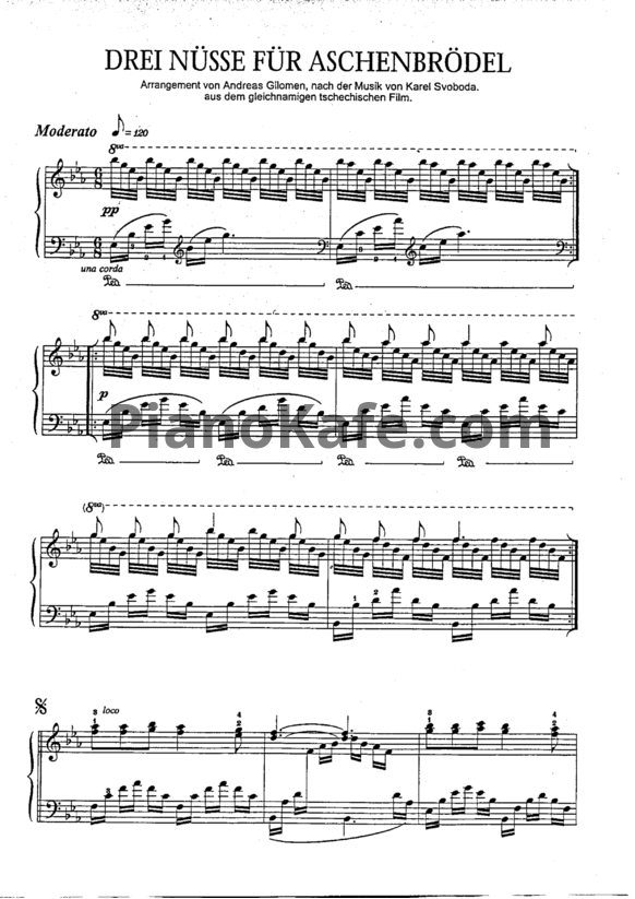 Ноты Karen Svoboda - Три орешка для Золушки (Drei Haselnüsse für Aschenbrödel) - PianoKafe.com