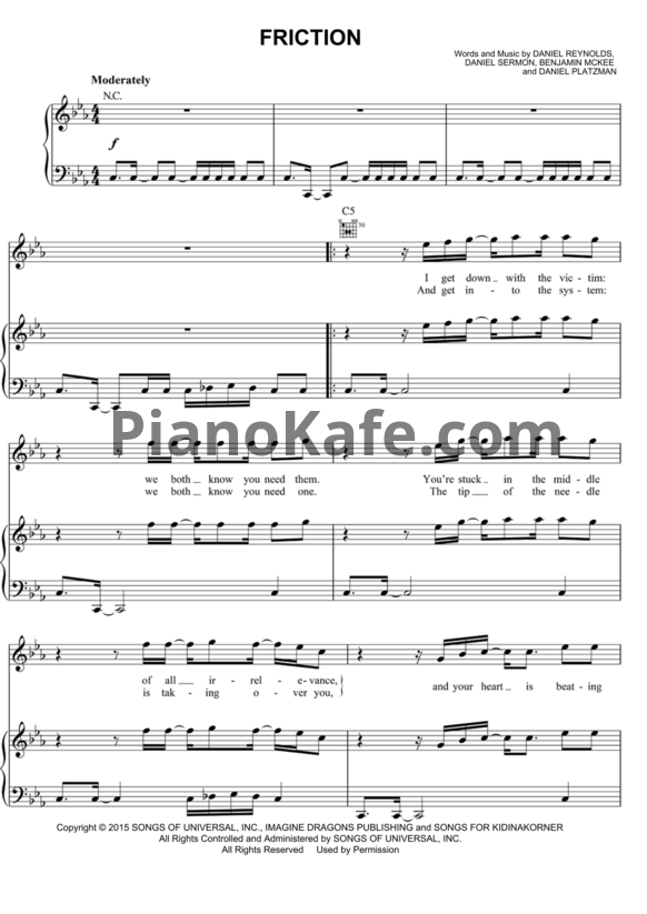 Ноты Imagine Dragons - Friction - PianoKafe.com
