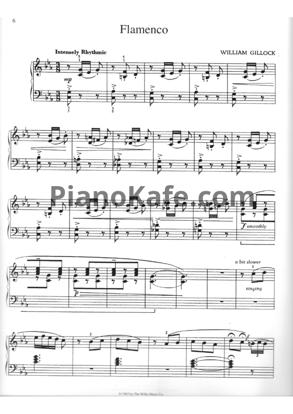 Ноты William Gillock - Flamenco - PianoKafe.com