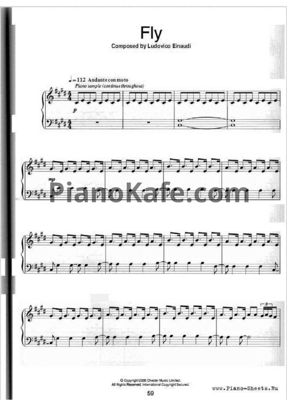 Ноты Ludovico Einaudi - Fly - PianoKafe.com