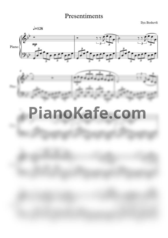 Ноты Ilya Beshevli - Presentiments - PianoKafe.com