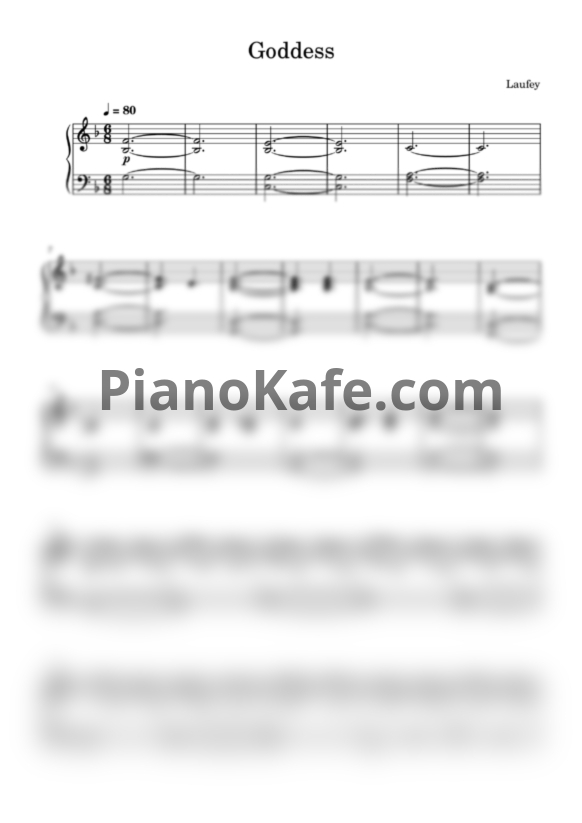 Ноты Laufey - Goddess - PianoKafe.com