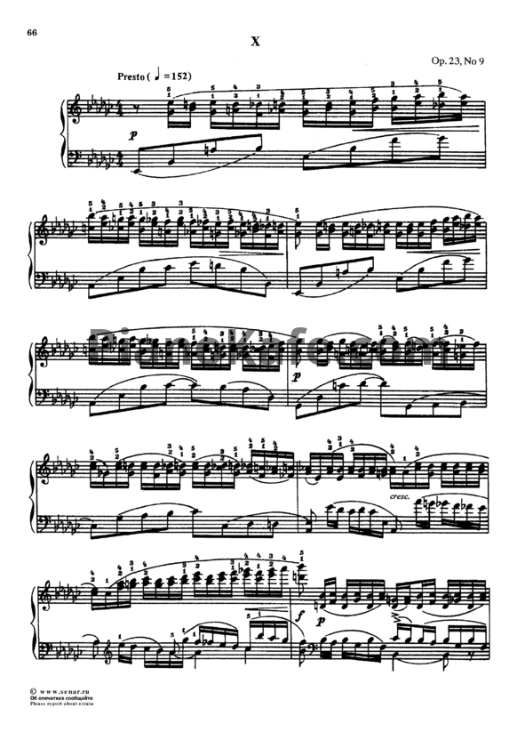 Ноты Сергей Рахманинов - Прелюдия (Oр. 23, №9) es-moll - PianoKafe.com