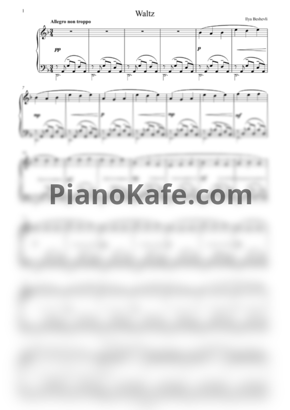 Ноты Ilya Beshevli - Waltz - PianoKafe.com