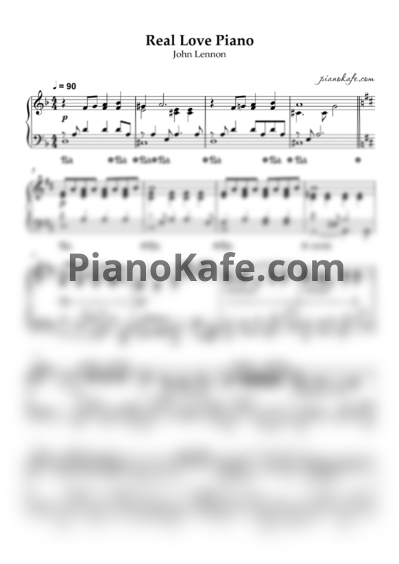 Ноты John Lennon - Real Love (Piano cover by Evgeny Alexeev) - PianoKafe.com