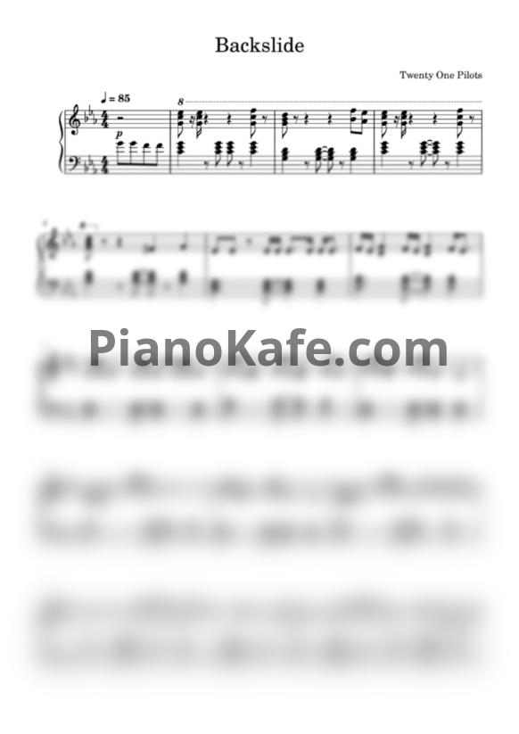 Ноты Twenty one pilots - Backslide - PianoKafe.com