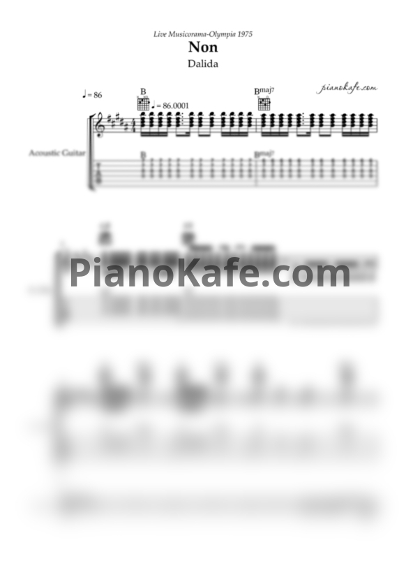 Ноты Dalida - Non - PianoKafe.com