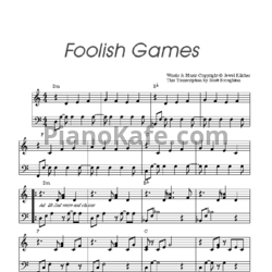 Ноты Jewel - Foolish Games (Версия 2) - предпросмотр
