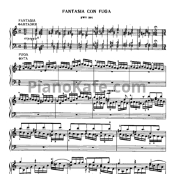 Ноты И. Бах - Фантазия и фуга ля минор (BWV 944) - предпросмотр
