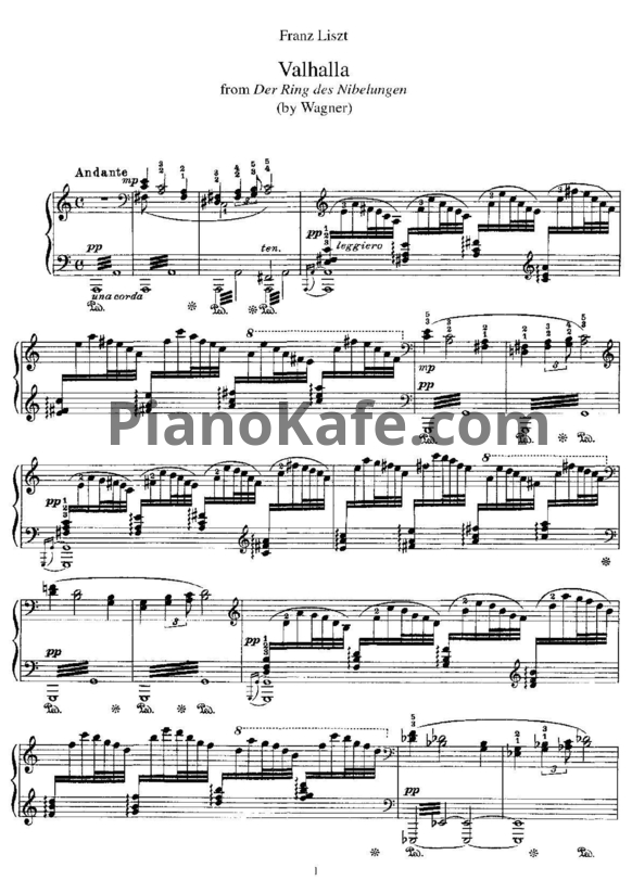 Ноты Ференц Лист - Вальгалла (Вагнер) - PianoKafe.com