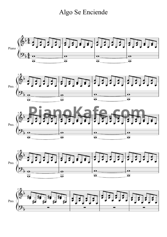 Ноты Martina Stoessel - Algo se enciende - PianoKafe.com