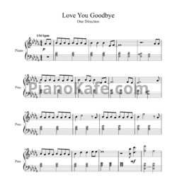 Ноты One Direction - Love you goodbye - предпросмотр