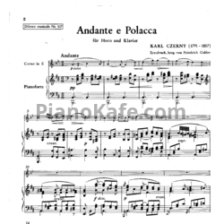 Ноты Карл Черни - Анданте и Полакка ми мажор - предпросмотр