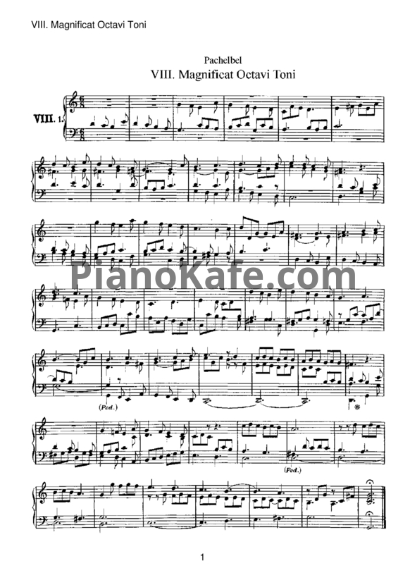 Ноты Иоганн Пахельбель - Фуга "Magnificat Octavi Toni" - PianoKafe.com