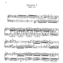 Ноты И. Бах - Инвенция №3 (BWV 774) - предпросмотр