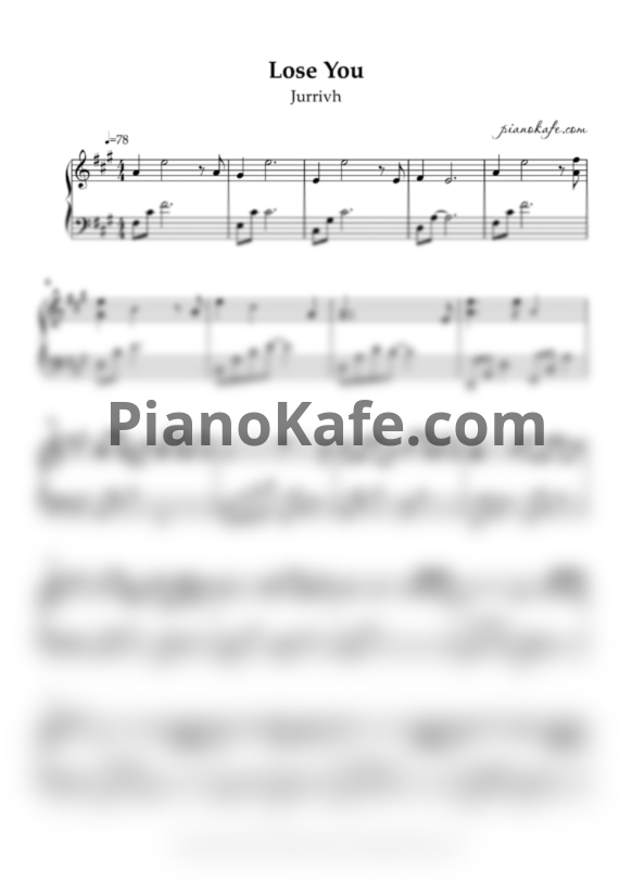 Ноты Jurrivh - Lose you - PianoKafe.com