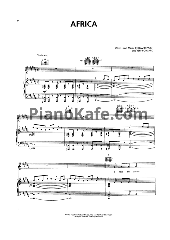 Ноты Lara Fabian - Africa - PianoKafe.com