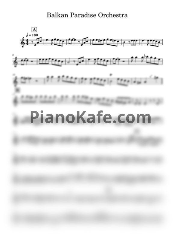 Ноты Balkan paradise orchestra - PianoKafe.com