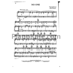 Ноты Ray Charles - No one - предпросмотр