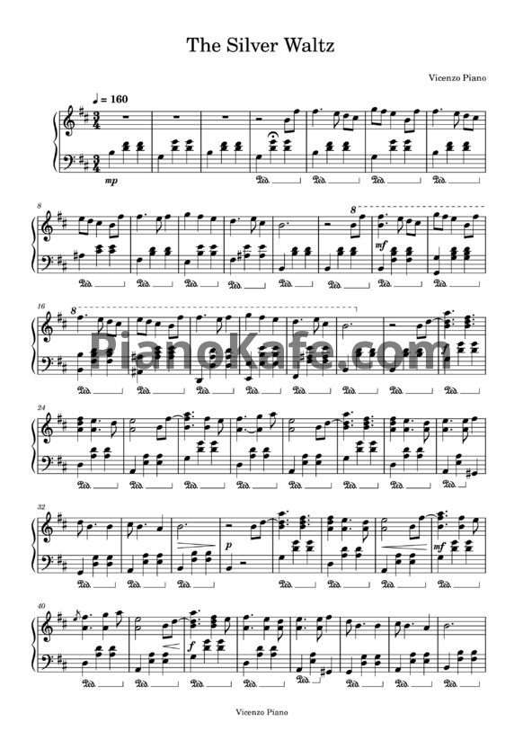 Ноты Vicenzo Piano - The Silver Waltz - PianoKafe.com
