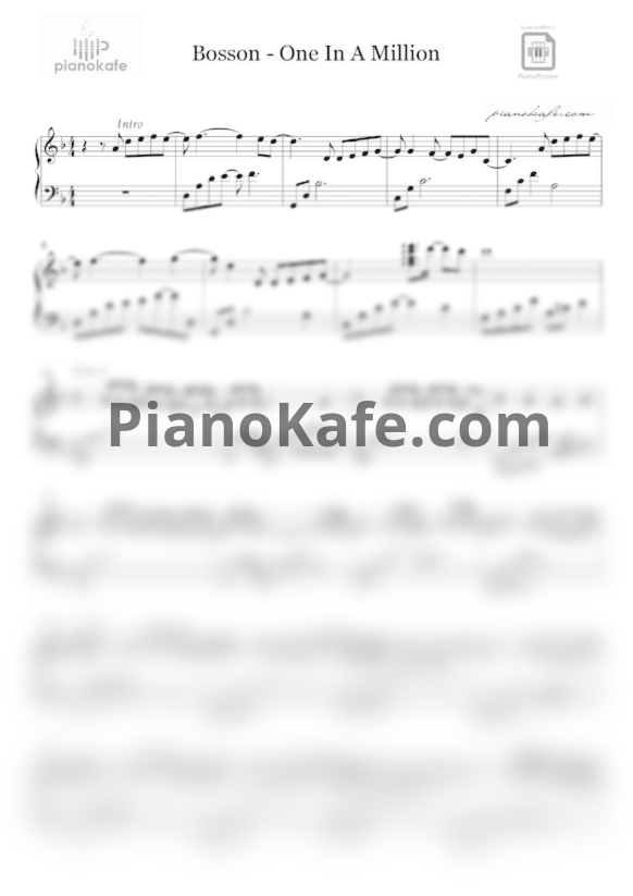 Ноты Bosson - One in a million - PianoKafe.com