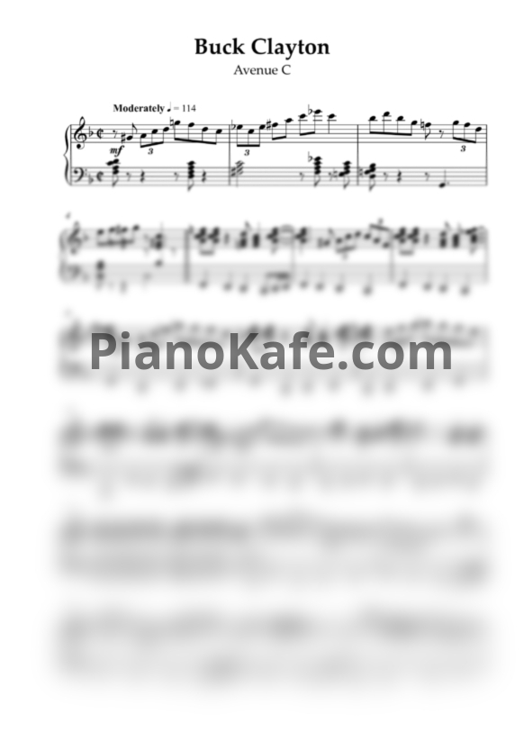 Ноты Avenue C - Buck Clayton - PianoKafe.com