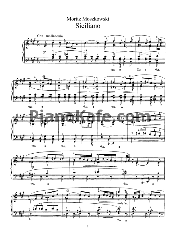 Ноты Мориц Мошковский - Siciliano - PianoKafe.com