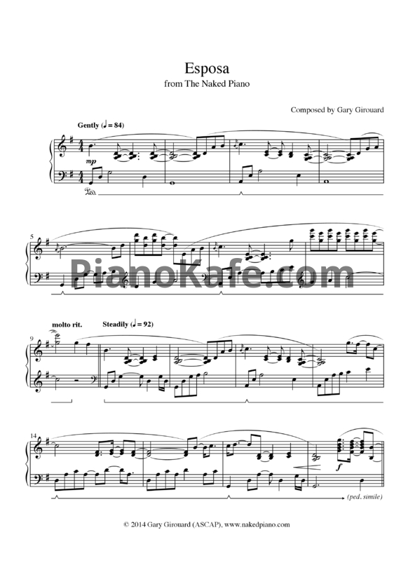 Ноты Gary Girouard - Esposa - PianoKafe.com
