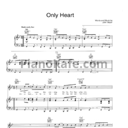 Ноты John Mayer - Only heart - предпросмотр
