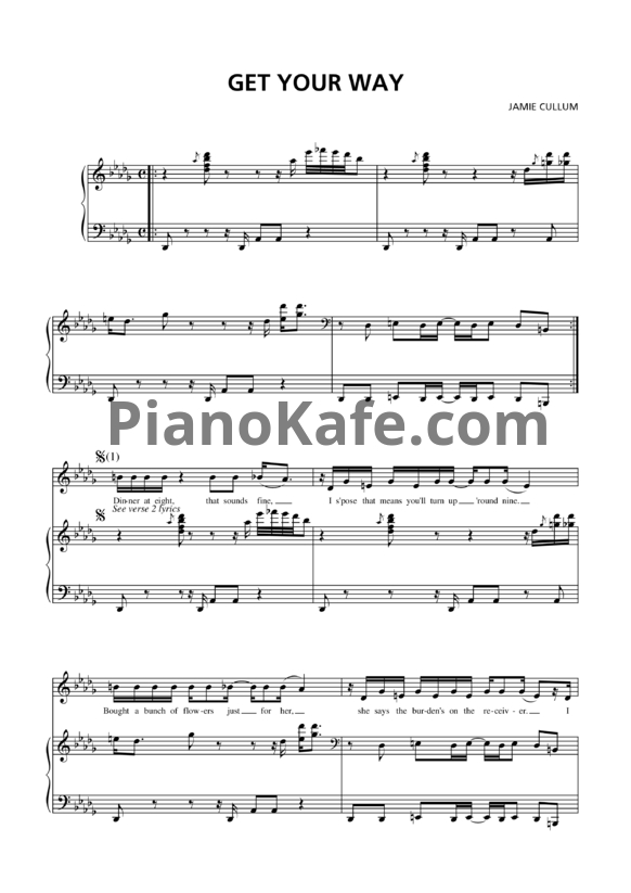Ноты Jamie Cullum - Get your way - PianoKafe.com