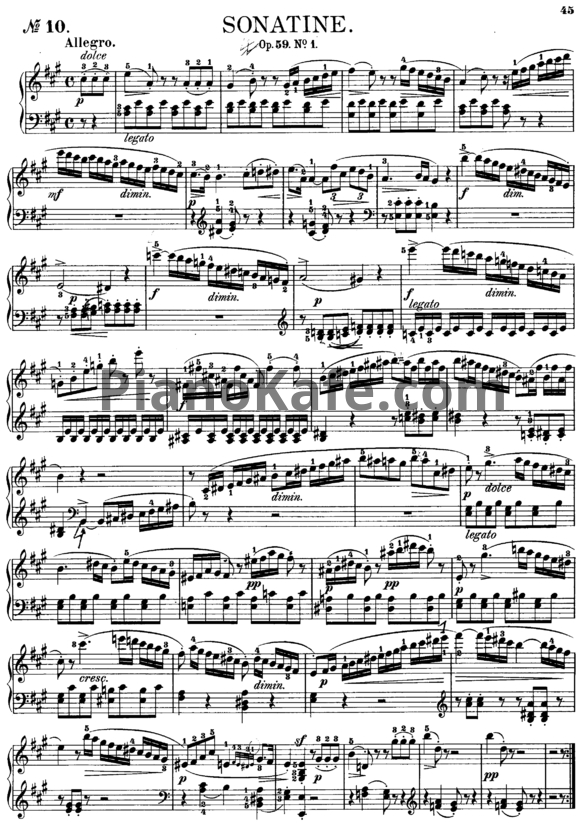 Ноты Ф. Кулау - Сонатина (Op. 59) - PianoKafe.com
