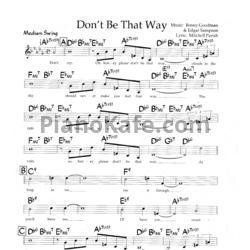 Ноты Benny Goodman - Don't be that way